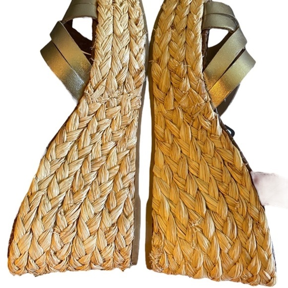 Sam Edelman Darline Espadrilles Women’s Size 7.5 Goldish Sandals 7 1/2 Glitzy - Picture 5 of 7